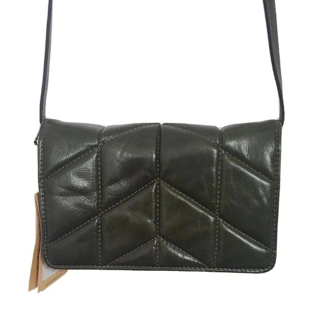 Patricia Nash Penley Quilted Leather Crossbody Purse Bag Soft Olive Green NWT